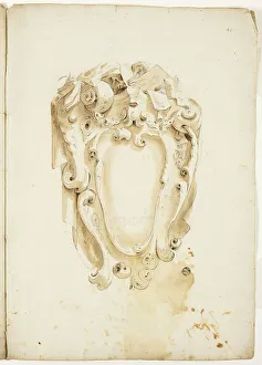 Heritage Art In Italy Drucke: Design for Escutcheon, with Artist's Instruments, n.d. Creator: Unknown