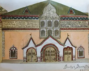 Russian Fine Art Images Online Drucke: The design of the facade of the Tretyakov Gallery