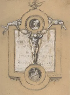 Entwurf für ein Vorsatzblatt des 19.Jh., Schöpfer: Albert Ernest Carrier de Belleuse