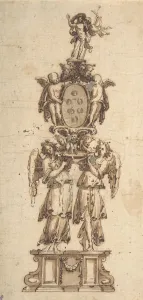 Italian Art Heritage Drucke: Design for a (Temporary?) Structure consisting of Two Angels carring
