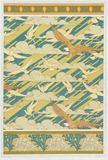 Art Nouveau Wallpaper Designs Drucke: Designs for wallpaper border Squash Bug, pub. 1897. Creator: Maurice Pillard Verneuil