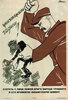 Zerstören der Feind des Volkes Trotskiy, 1937. Künstler: Deni (Denisow), Wiktor Nikolajewitsch (1893-1946)