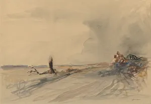 Jean Louis Forain Art Drucke: Devastated Land (recto), c. 1919. Creator: Jean Louis Forain (French, 1852-1931)