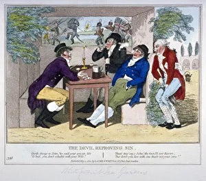 Georgian Era Satire Drucke: The Devil Reproving Sin, 1804