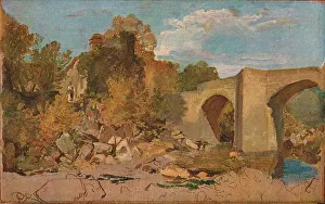 Tate Gallery London Drucke: Devonshire Bridge with Cottage, 1813. Artist: JMW Turner