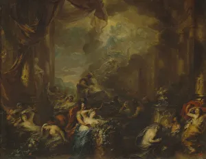 Baroque Mythology Paintings Drucke: Dido burning herself at the stake. Creator: Elliger, Ottmar (Ottomar)