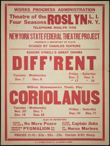Theatrical Entertainment History Drucke: Diff'rent, Roslyn, NY, 1937. Creator: Unknown