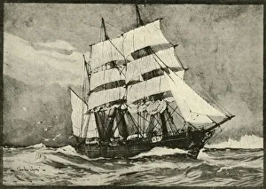 Old Sailing Vessels Drucke: The Discovery Under Full Sail, 1901. Creator: Unknown