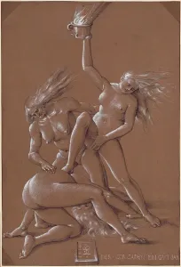 Ein Weihnachtsgruß mit drei Hexen, 1514. Künstler: Baldung, Hans (1484-1545)