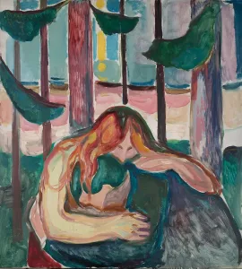 Drucke von Der Vampir im Wald; gefunden im Bestand des Munch-Museums, Oslo Edvard Munch Drucke: Der Vampir im Wald. Künstler: Munch, Edvard (1863-1944)