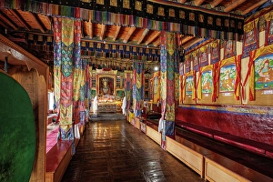 Indian Buddhist Architecture Drucke: Diskit Monastery, Nubra Valley, Ladakh, India, 2023. Creator: Peter Thompson