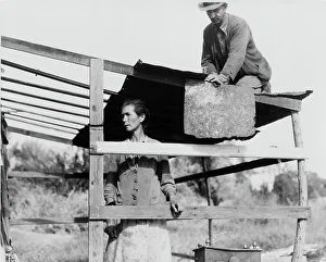 Enteignete Arkansas-Bauer, Bakersfield Kalifornien 1935. Schöpferin: Dorothea Lange