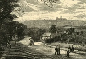 Lincoln Cathedral Drucke: Distant View of Lincoln, 1898. Creator: Unknown