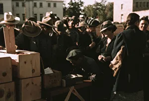 Verteilen von Überschusswaren, St. Johns, Arizona 1940. Ersteller: Russell Lee