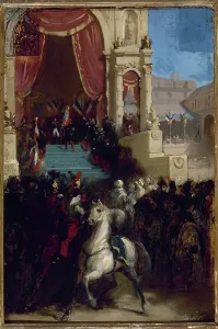 Louis Napoleon Bonaparte Drucke: Distribution of eagles and blessing of flags
