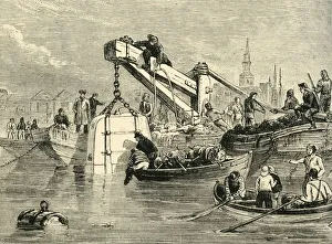 Thames Tunnel Construction Drucke: Diving-Bell Used in the Construction of the Thames Tunnel, (c1878). Creator: Unknown
