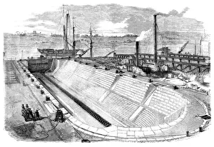 British Civil Engineering Drucke: Dock No. 2 at Chatham Yard, recently opened, 1858. Creator: Smyth