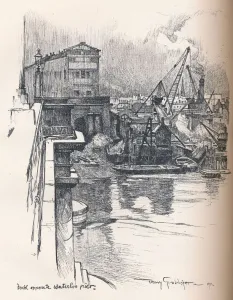 London Docks Drucke: Dock Opposite Waterloo Pier, c1902. Artist: Tony Grubhofer
