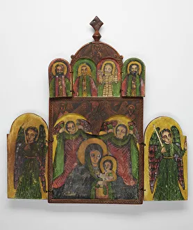 Saint George Painting Drucke: Double-sided Polyptych with the Virgin and Child