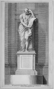 British Christian Heritage Drucke: Dr Johnsons monument, by John Bacon, in St Pauls Cathedral, City of London, 1796