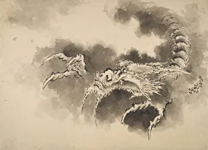 Katsushika Hokusai Masterpiece Drucke: Dragon emerging from clouds, Edo period, 19th century. Creator: Hokusai