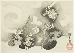 Drachen unter Wolken, 1844. Künstler: Ando Hiroshige