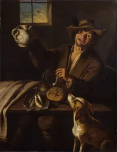 Oil On Canvas Baroque Art Drucke: Drinker