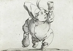 Ein Trinker gesehen von vorne, 1616. Schöpfer: Jacques Callot