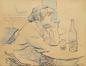 Black And White Pub Scene Drucke: The Drinker (Suzanne Valadon)