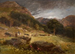 David Cox The Elder Paintings Drucke: Driving Cattle, 1849. Creator: David Cox the elder