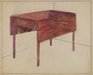 Gerahmter Druck : Tischblatt mit abgebrochener Blätterform, um ca. 1936 von Charles Charon geschaffen wurde Gerahmter Druck : Tischblatt mit abgebrochener Blätterform, um ca. 1936 von Charles Charon geschaffen wurde