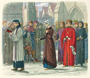 Female Figures In 19th Century Art Drucke: The Duchess of Gloucester does penance, 1441 (1864). Artist: James William Edmund Doyle