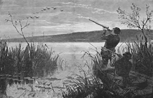 Schießerei mit Enten auf dem Saratogalake, 1973,(1883). Künstler: Matthew Somerville Morgan