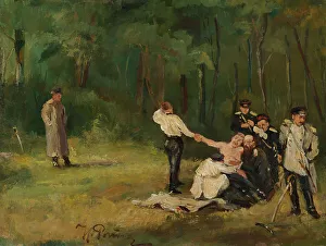Ilya Repin Artwork Drucke: Duel, study, 1896. Creator: Il'ya Repin