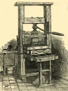 Cassell Company Ltd Publisher Drucke: Duplicate of Franklins Press, (1881). Creator: Unknown