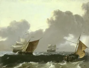 Niederländische Schiffe auf hoher See vor der niederländischen Küste, 1660-1669. Ersteller: Ludolf Backhuysen I