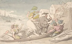 British Water Transport Drucke: Easterly Winds, ca. 1810. Creator: Attributed to Thomas Rowlandson