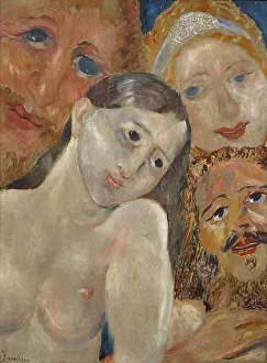 Naked Female Figures In Art Drucke: Ecstatic Heads. Creator: Ernst Josephson