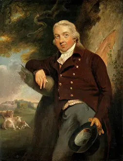 John Raphael Smith Artwork Drucke: Edward Jenner, with a view of Berkeley