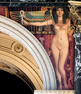 Drucke von Aegypten I. Architekturm über dem großen Treppenaufgang im Kunsthistorischen Museum Wien 1890 - 91 Fund im Bestand des Museums für Kunst und Geschichte Wien Gustav Klimt Drucke: Agypten I. Wand über dem großen Treppenaufgang im Kunsthistorischen Museum in Wien von 1890 bis 1891
