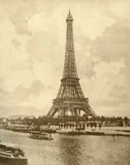 Black And White Eiffel Tower Drucke: The Eiffel Tower, c1930. Creator: Unknown