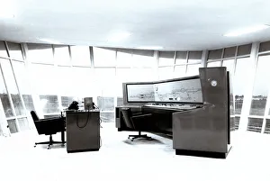 Black And White Train Station Photos Drucke: Electronic control of railway stations, the CTC cab, Madrid