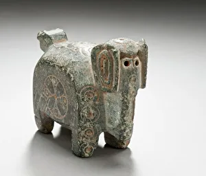 Hand Carved Stone Sculpture Drucke: Elephant, 10th century. Creator: Unknown