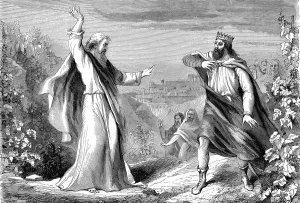 Eliaja, Prophet des Alten Testaments. Er verurteilte Ahaben als idolsträger König Israels im Weinberg von Nabot