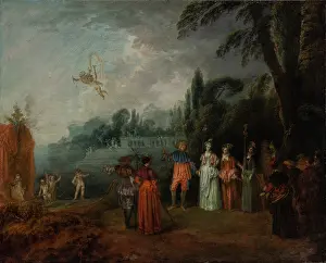 Drucke von Die Abfahrt nach Zypern, um 1709-1710 Jean-Antoine Watteau Drucke: Die Abfahrt nach Zypern, um 1709-1710. Künstler: Jean-Antoine Watteau.
