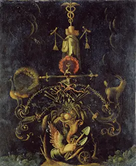 Karel Van Mander Drucke: Emblematische Darstellung, 1600. Künstler: Karel van Mander I
