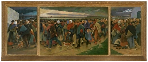 Post Impressionism Artwork Drucke: Emigrants, 1896. Creator: Eugene Laermans