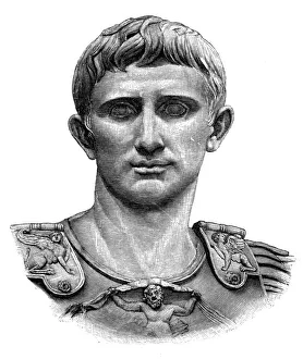 Drucke von Kaiser Kaisar Augustus,(1902). Porträt nach einer Statue. Kaiser Kaisar Augustus(63 BC-14 AD) war eines der wichtigsten römischen Kaiser Bilder Datiert 2007 Februar: Kaiser Kaisar Augustus, 1902