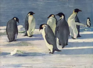 Ernest Shackleton Expedition Drucke: The Emperors Conclave, c1908, (1909). Artist: George Marston