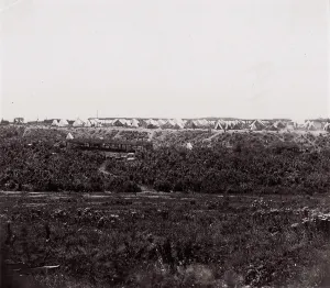 Albumen Silver Print Collection Drucke: [Encampment on a bluff], 1861-65. Creator: Unknown